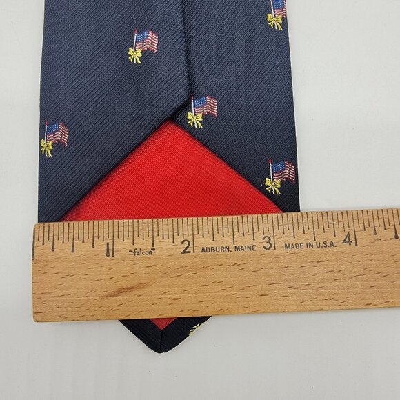 Vintage Alynn Polyester Necktie 1982 Support‎ Our Troops Flags Yellow Ribbons - Picture 5 of 6